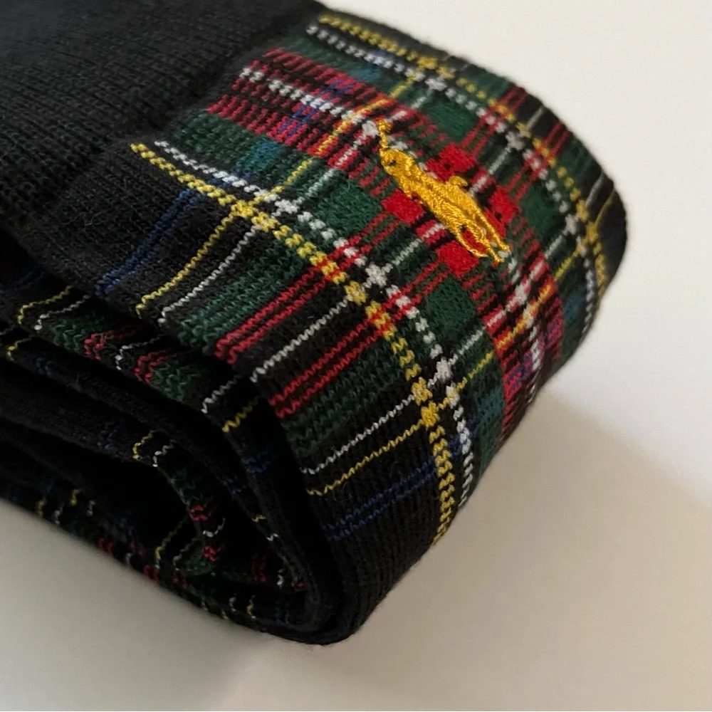 Hold Ralph Lauren Plaid Black long Socks